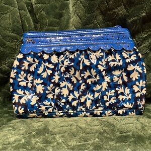 Vera Bradley Twice as Nice Cosmetic Clutch Blue Lagoon FRILL
